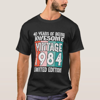 T-shirt 40e anniversaire Edition limitée Né en 1984 Long S