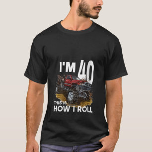 T-shirt 40e anniversaire Garçon Monster Camion J'ai 40 ans