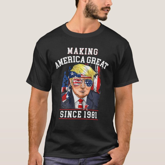 T-shirt 40E Anniversaire, Grande Amérique Depuis 1981 (Devant)