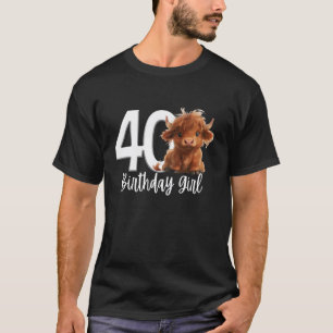 T-shirt 40e anniversaire Highland Cow Party Femmes Femme M