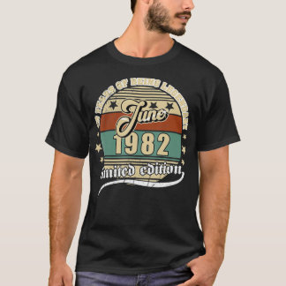 T-shirt 40e anniversaire Juin 1982 Vintage 40 ans Légendai