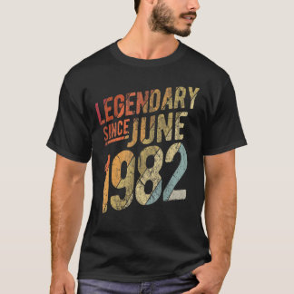 T-shirt 40e anniversaire Légendaire depuis juin 1982 40 an