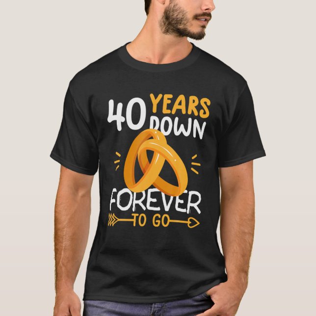 T-shirt 40E Anniversaire Mariage Couples correspondants 40 (Devant)