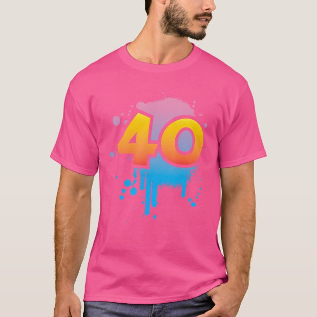 T-shirt 40E Anniversaire Présent Hommes Femmes Cool Spray  (Devant)