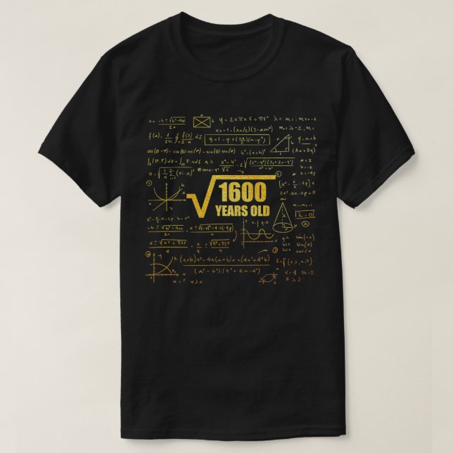 T-shirt 40e anniversaire racine Carré de 1600 40 ans Mat (Design devant)