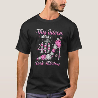 T-shirt 40E Anniversaire S Pour Femmes Reines 1982 Diamant