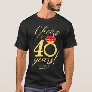 T-shirt 40e anniversaire salue à 40 ans Ruby Mariage