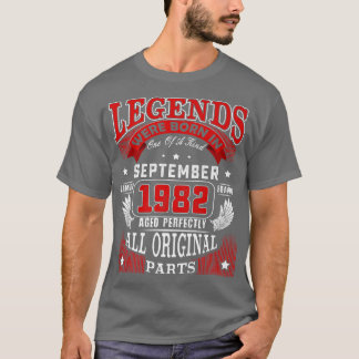 T-shirt 40e Anniversaire Tee Legends Né En Septembre 1982