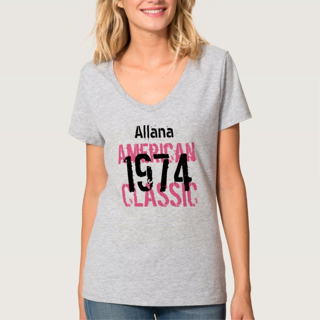 T-shirt 40e cadeau d'anniversaire 1974 American Classic V2 (Devant)