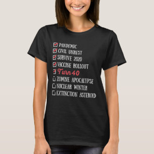 T-shirt 40e cadeau d'anniversaire, 40 ans de quarantaine 2