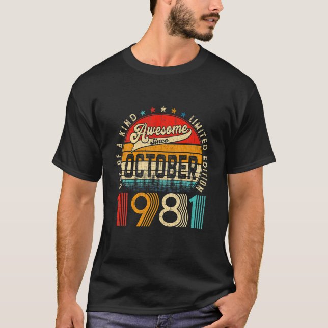 T-shirt 40E Décorations Anniversaires Octobre 1981 Hommes  (Devant)