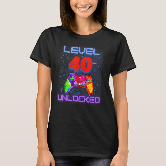 T-shirt 40th Forty Bday Gamer Game Controller Son Teens Bo (Devant)