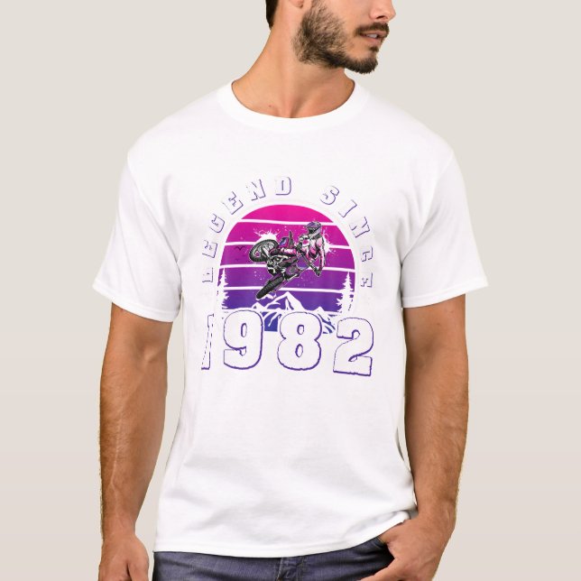 T-shirt 41 Ans Anniversaire Motocross Légende depuis 1982 (Devant)