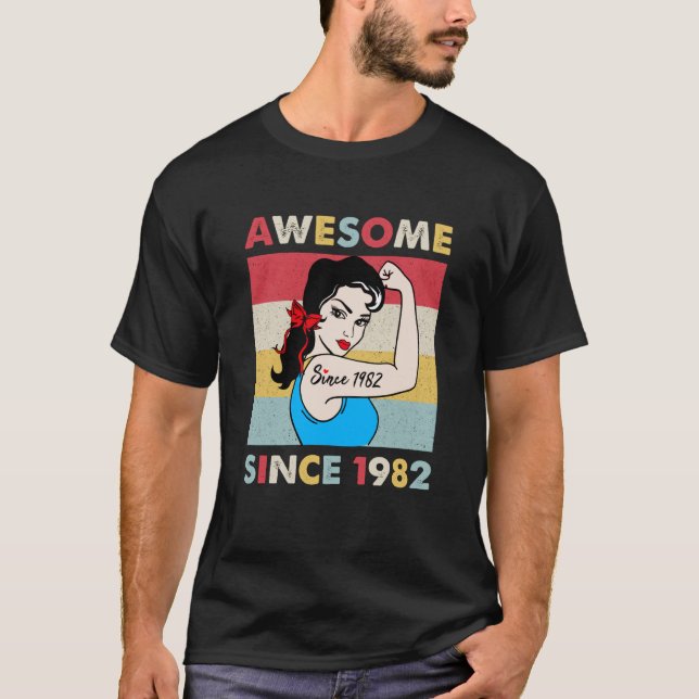T-shirt 41 Ans Awesome depuis 1982 41e Anniversaire (Devant)