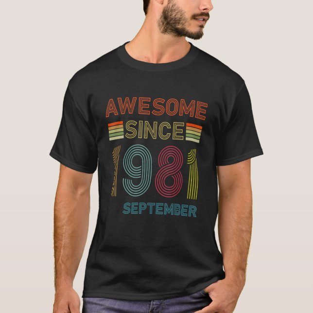 T-shirt 41 Ans Awesome depuis septembre 1981 41e Birt (Devant)