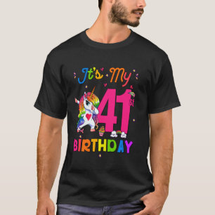 T-shirt 41 Ans Unicorne C'est mon 41e anniversaire fille P