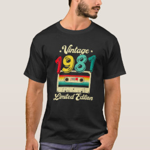 T-shirt 41 Ans Vintage 1981 Cassette Bande 41E Naissance