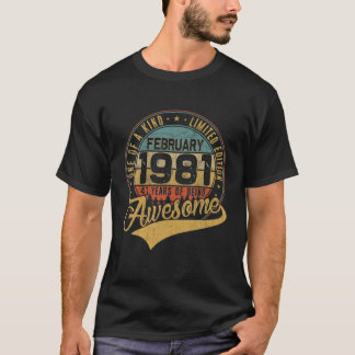 T-shirt 41E Anniversaire Cadeau Retro Février 1981 41 Ans