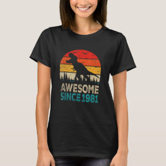 T-shirt 41e Anniversaire Dinosaur 41 Anniversaire Awesome 