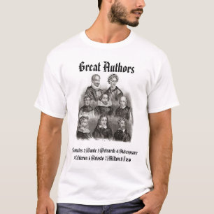 T-shirt 426, grands auteurs, 1)Cervantes 2)Dante 3)PETRA