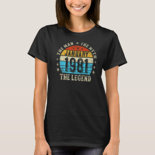 T-shirt 42 Ans Le Mythe de l'Homme Légende Janvier 1981 42