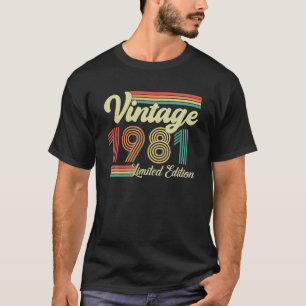T-shirt 42 Ans Vintage 1981 Né En 1981 42ᵉ