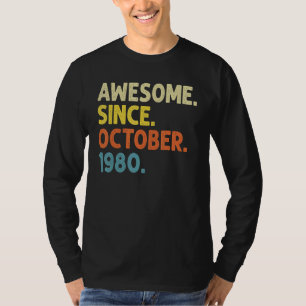 T-shirt 42 Years Old Awesome Since October 1980 42 nd Birt