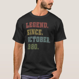 T-shirt 42 Years Old Legend Since October 1980 42 nd Birth