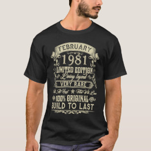 T-shirt 42e anniversaire 42 ans Retro Vintage février