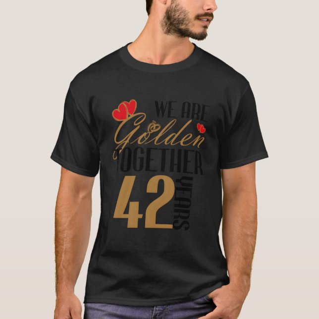 T-shirt 42E Anniversaire De Mariage Couples Mariés 42 Ans (Devant)