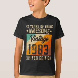 T-shirt 42e anniversaire Hommes 42 ans Femmes 1983 Limited