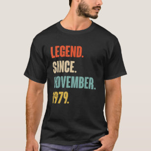 T-shirt 43 ans 43e anniversaire Légende depuis le 1er nove