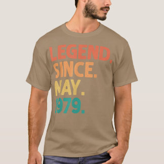 T-shirt 43e anniversaire Légende depuis mai 1979 43 ans V