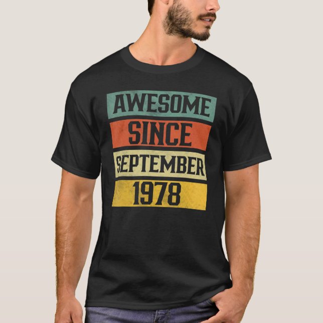 T-shirt 44 Ans Awesome Depuis Septembre 1978 44th 8 (Devant)