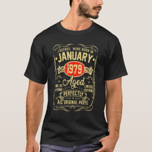 T-shirt 44 Ans Légendes Vielles Nées En Janvier 1979 44th