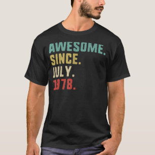 T-shirt 44e anniversaire Hommes stupéfaits depuis juillet