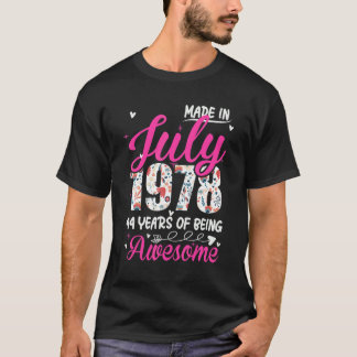 T-shirt 44e anniversaire stupéfiant depuis juillet 1978 Fl