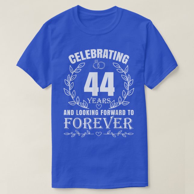 T-shirt 44ème anniversaire de naissance du Mariage pour le (Design devant)