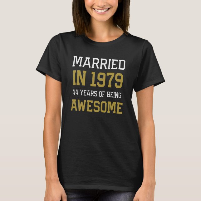T-shirt 44th Anniversary for Men Married In 1979 Couples H (Devant)