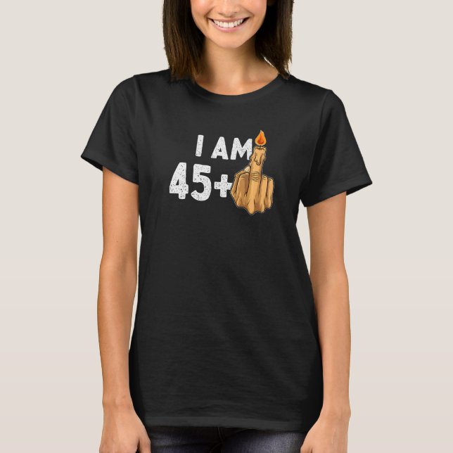 T-shirt 45+1 Doigt moyen 46e Anniversaire Provocateur (Devant)