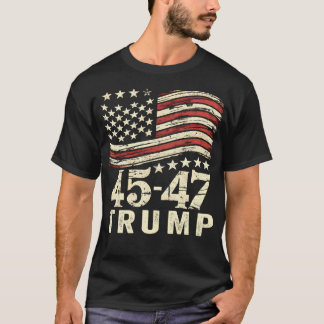 T-shirt 45 47 Drapeau Usa Trump Jour d'investiture 2025