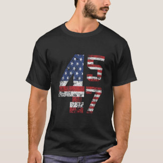 T-shirt 45 47 Trump 2024 - Chemise du drapeau américain