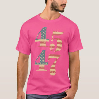 T-shirt 45 47 Trump 2024 Soutien au drapeau Vintage Trump