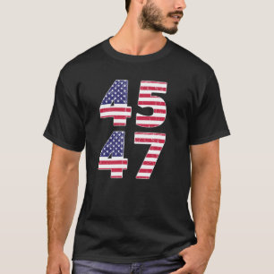 T-shirt 45 47 Trump 2e mandat USA - Élection du drapeau 20