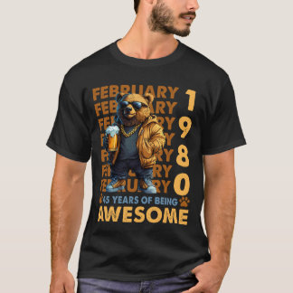 T-shirt 45 Ans Awesome Ours Cool Depuis Février 1980