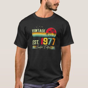 T-shirt 45 Ans Awesome Vintage 1977 Retro 45th Birth