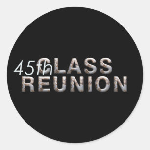 T-SHIRT 45. Klasse Wiedersehen Runder Aufkleber