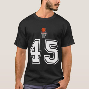 T-shirt 45 Nombre Style Basketball Vintage Blanc Premium