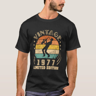 T-shirt 45E Anniversaire Cadeaux Saxophone Player 1977 Jaz