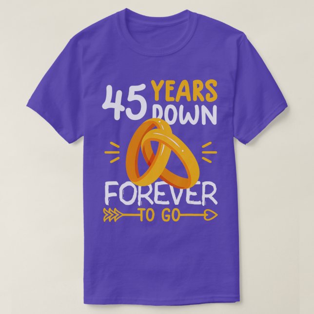 T-shirt 45e anniversaire de mariage couple de jumelage de  (Design devant)